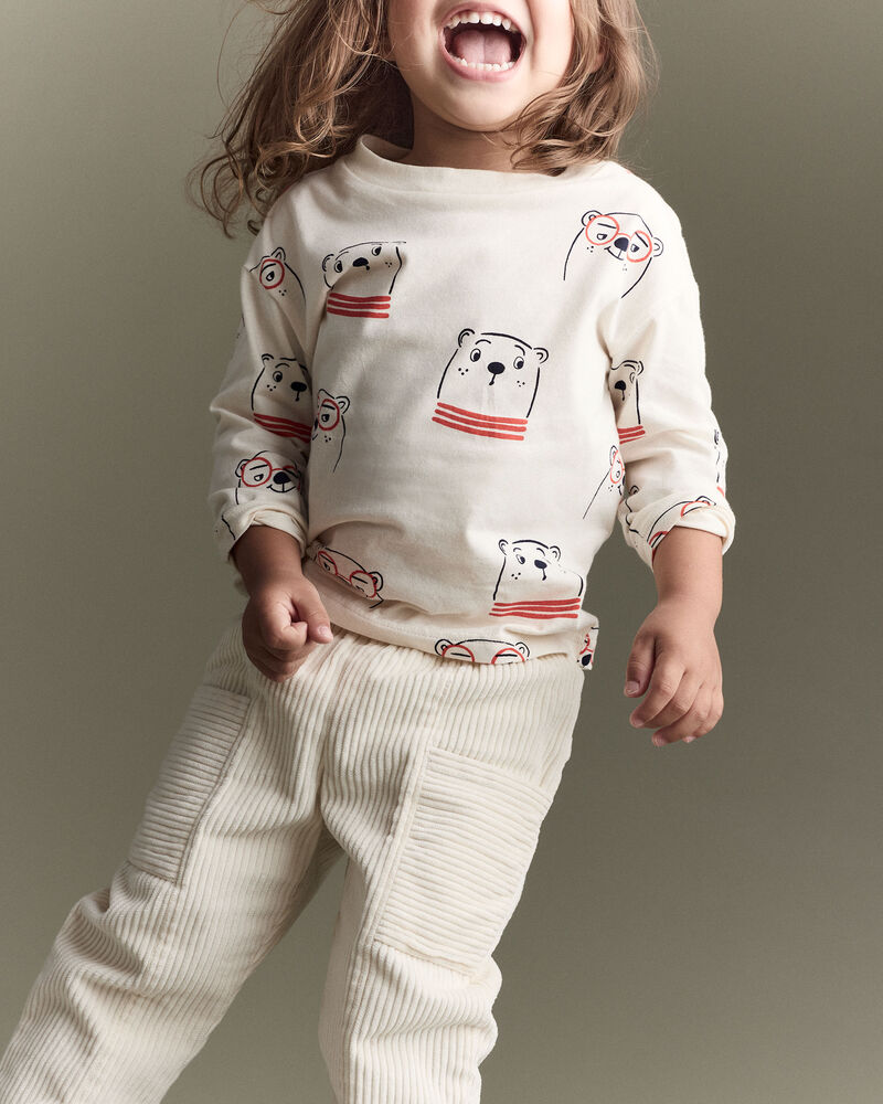 Toddler Boy Corduroy Pocket Pant - Cream, image 4 of 9 slides
