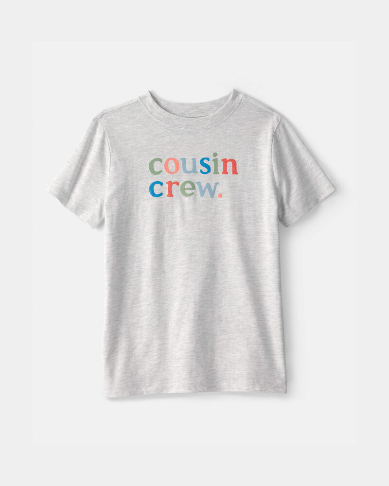 Kids 'Cousin Crew' Graphic Tee - Grey, image 1 of 3 slides