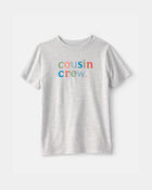 Kids 'Cousin Crew' Graphic Tee - Grey, image 1 of 3 slides