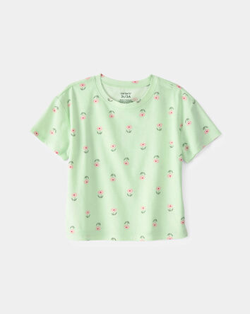 Toddler Girl Floral Relaxed Top - Green, 