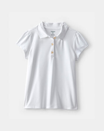 Girls Uniform Active Polo Shirt - White, 