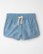 Toddler Girl 2-Piece Terry Top & Short Set Made with Organic Cotton in Blue Seashells, image 2 of 5 slides