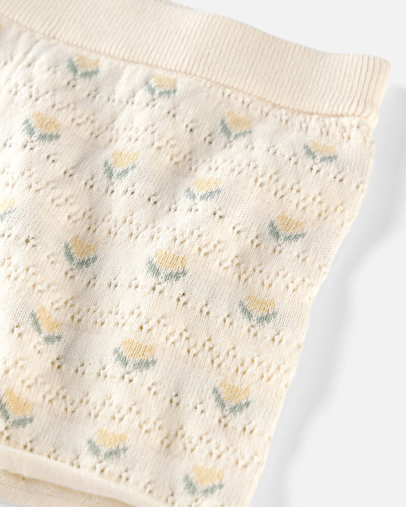 Girls Organic Cotton Sweater Knit Set in Honey Floral Print, image 3 of 5 slides
