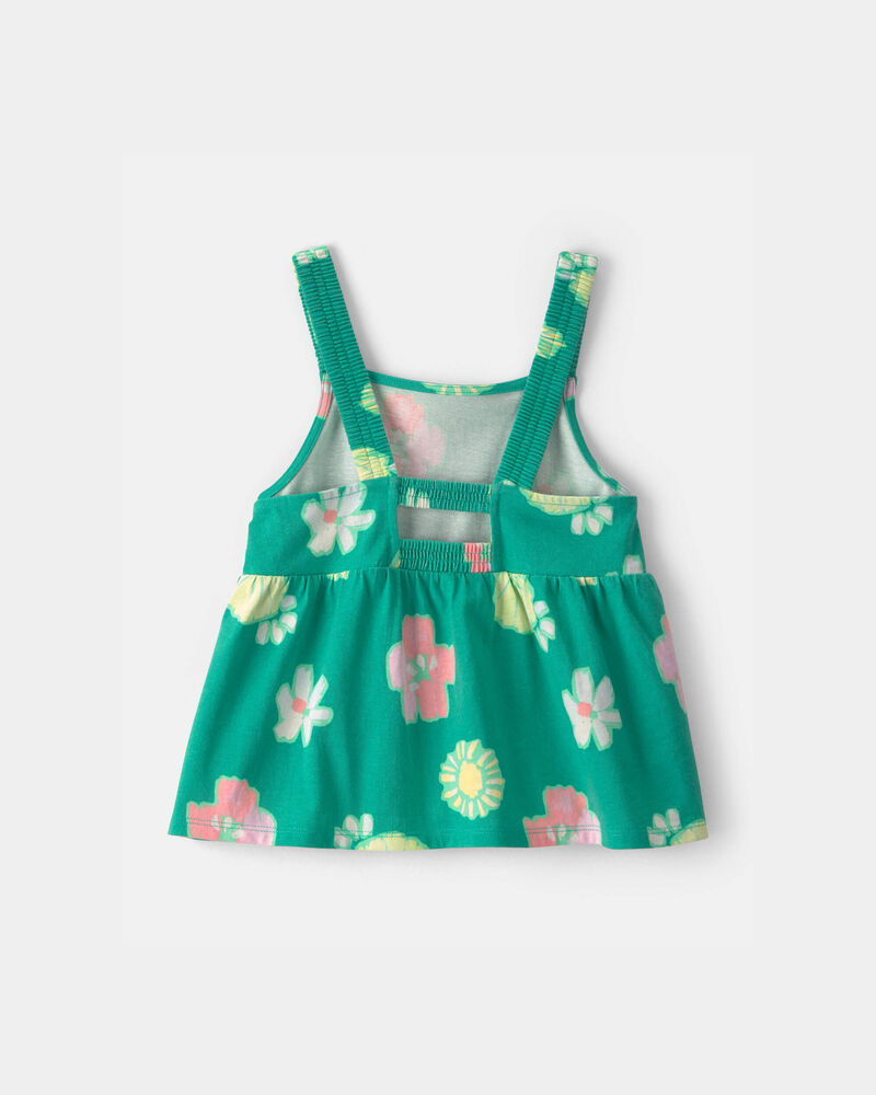 Girls Floral Tank Top - Green, image 2 of 4 slides