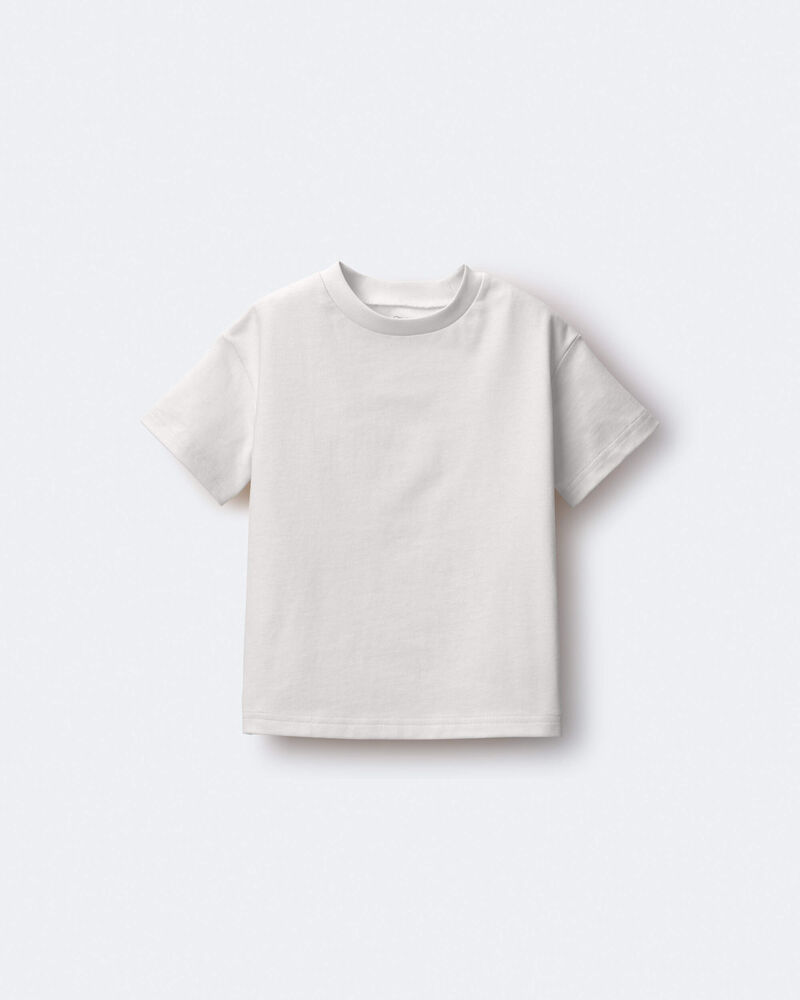 Toddler Elevated Relaxed Tee - Cream, image 2 of 5 slides