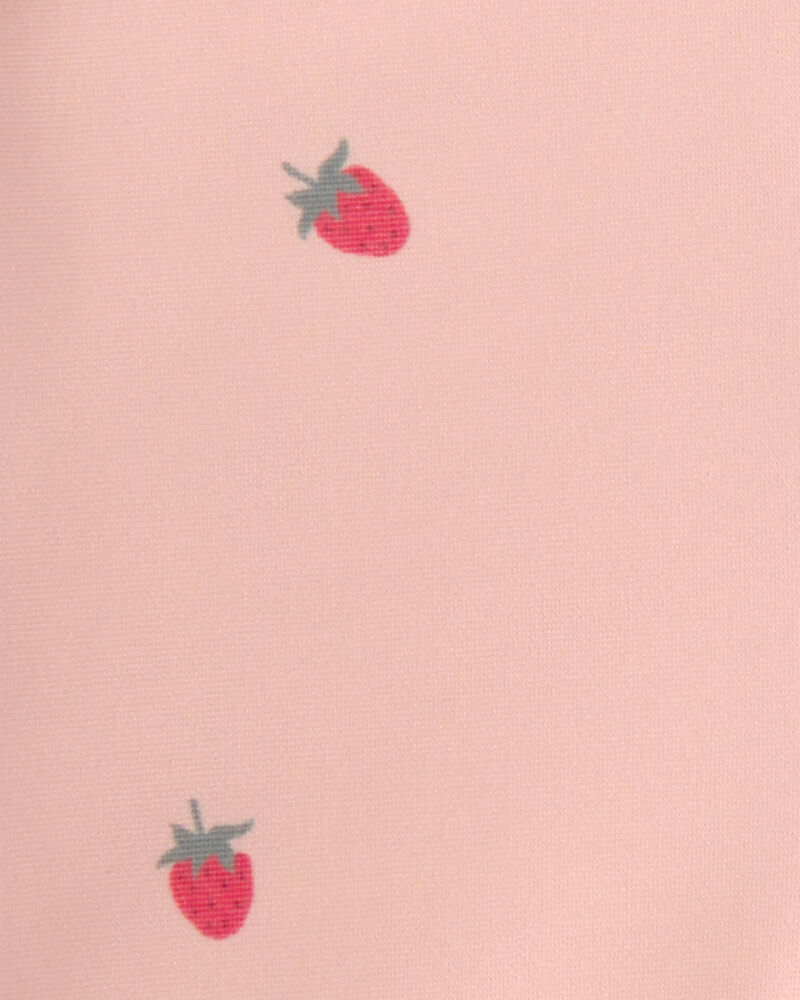 Baby Girl 2-Piece Recycled Rashguard Swimsuit Set in Strawberry Print, image 4 of 5 slides