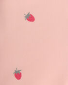 Baby Girl 2-Piece Recycled Rashguard Swimsuit Set in Strawberry Print, image 4 of 5 slides