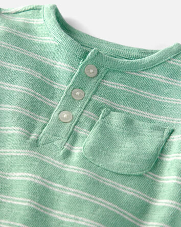 Baby Short-Sleeve Romper Made with Organic Cotton in Stripes, 