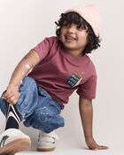 Toddler 'Hold My Juice Box' Short-Sleeve Relaxed Graphic Tee - Burgundy, image 4 of 6 slides