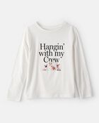 Girls Crew Long-Sleeve Graphic Tee - White, image 1 of 3 slides