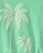Girls Palm Tree French Terry Top - Green, image 3 of 4 slides
