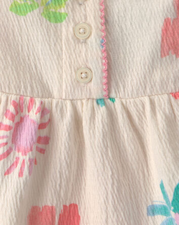 Baby Girl Summer Floral Tank Top - Cream, 