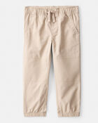 Toddler Boy  Cotton Everyday Pull-On Jogger - Khaki, image 1 of 6 slides