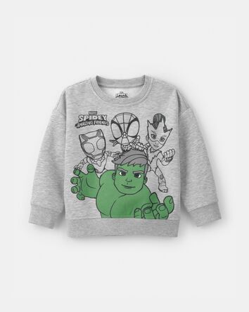 Toddler Boy &copy;Marvel The Incredible Hulk Fleece Pullover Sweatshirt - Grey, 