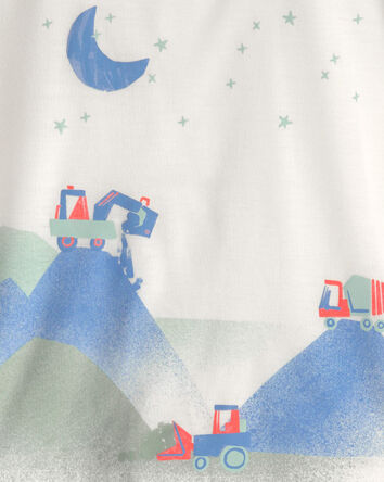 Toddler Boy Construction Loose Fit 2-Piece Pajama Set - Grey/Blue, 