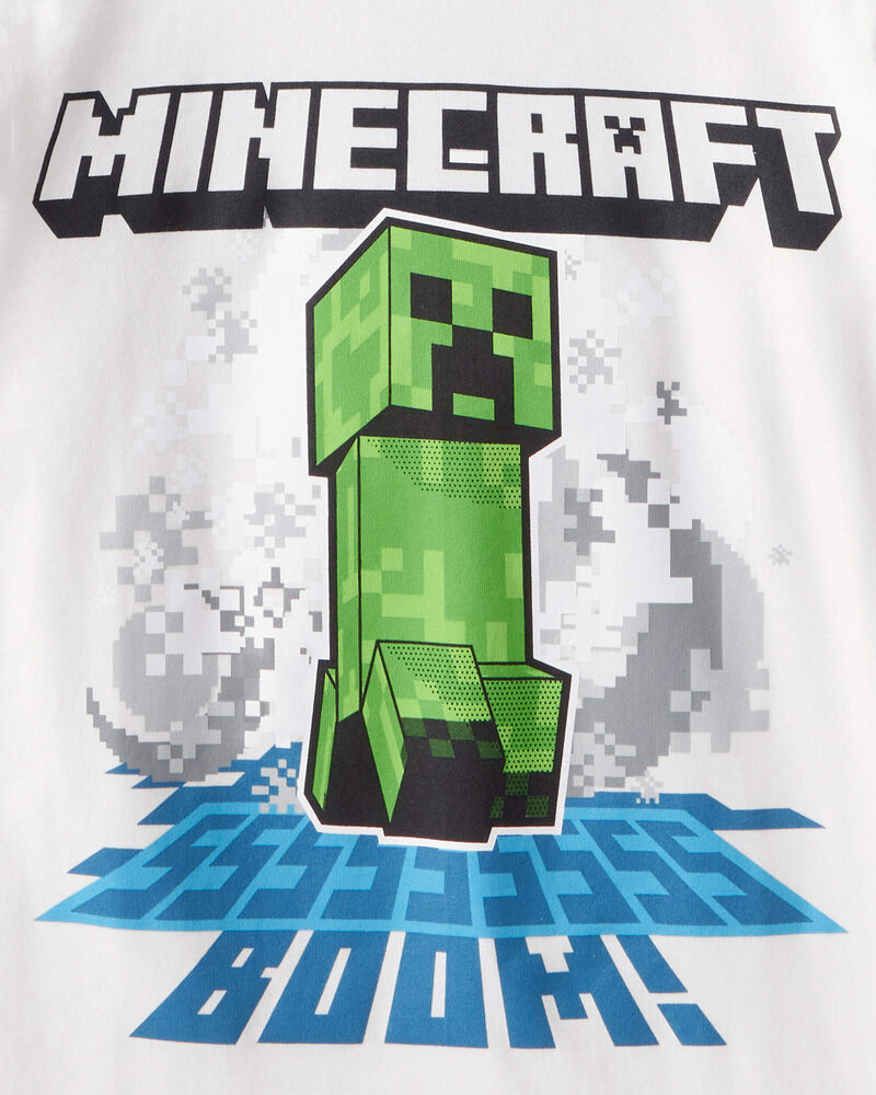 Boys 3-Pack Minecraft&reg; Print Long-Sleeve Tops - Green/White, image 2 of 4 slides