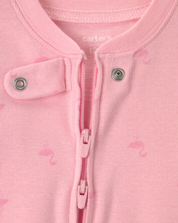 Baby Girl Flamingo 100% Cotton Snug Fit 1-Piece Pajama - Pink, 