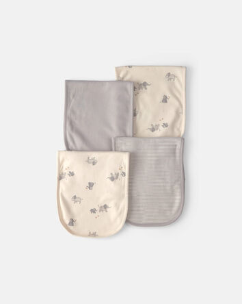 Baby 4-Pack Elephant Burp Cloths, 