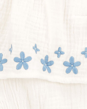 Baby Girl Floral Bodysuit Dress - White, 