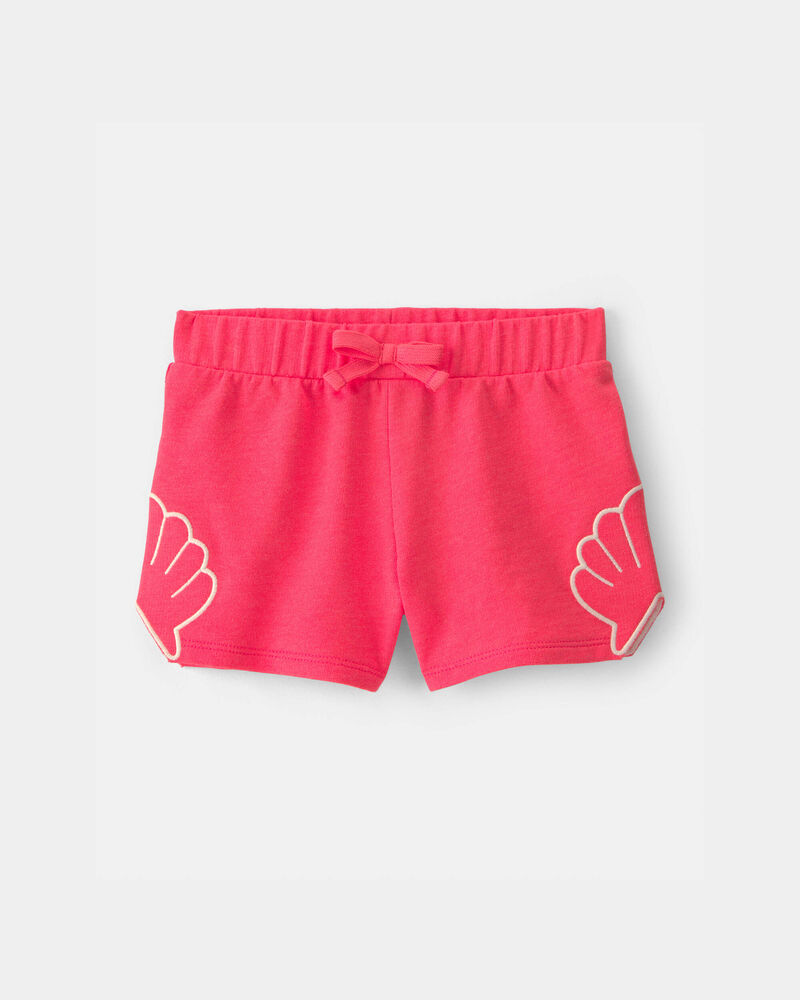 Toddler Girl Shell French Terry Shorts - Coral, image 1 of 5 slides