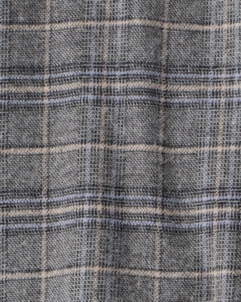 Girls Plaid Cotton Long-Sleeve Fashion Jacket - Grey, image 3 of 4 slides
