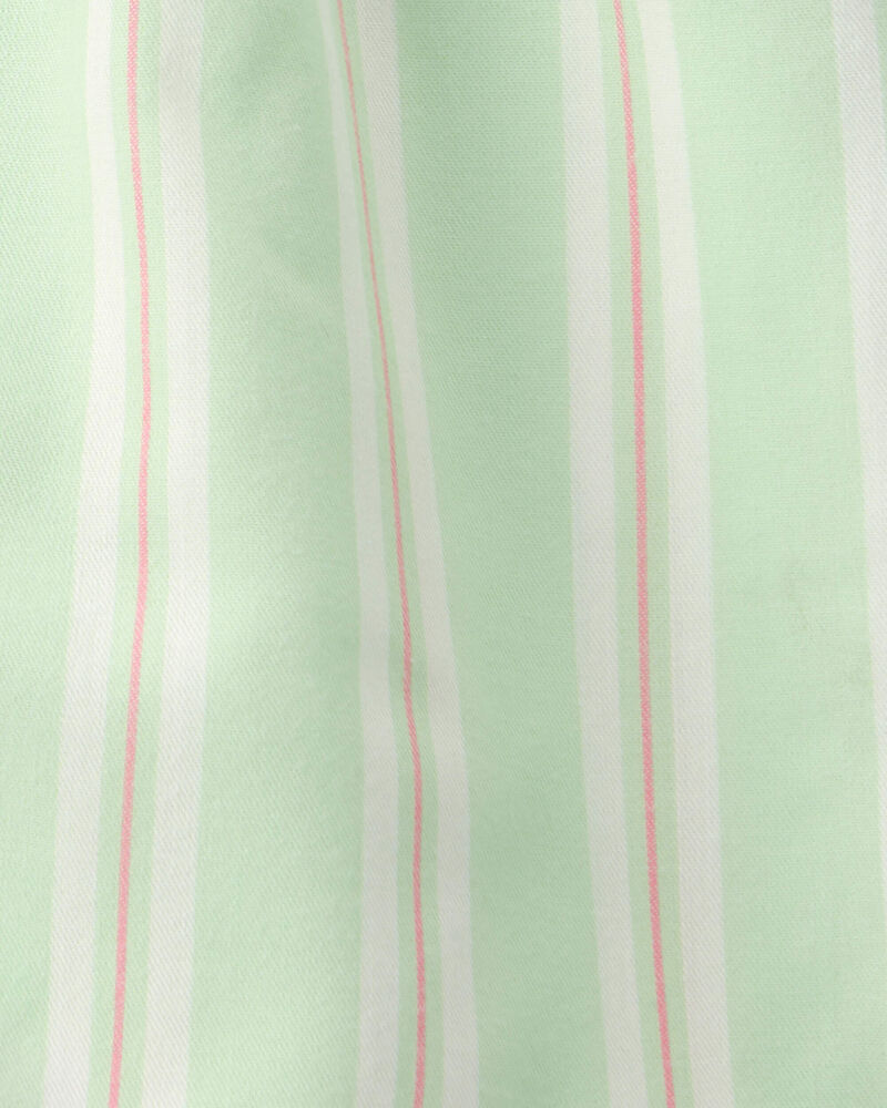Girls 'Club Snooze' Flower Short-Sleeve Loose Fit 2-Piece Pajama Set - Ivory/Green, image 5 of 6 slides