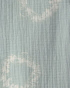 Boys Tie-Dye Short-Sleeve Button-Down Gauze Shirt - Green, image 2 of 3 slides