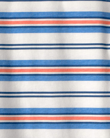 Kids Striped T-Shirt - Blue/Orange/Ivory, 