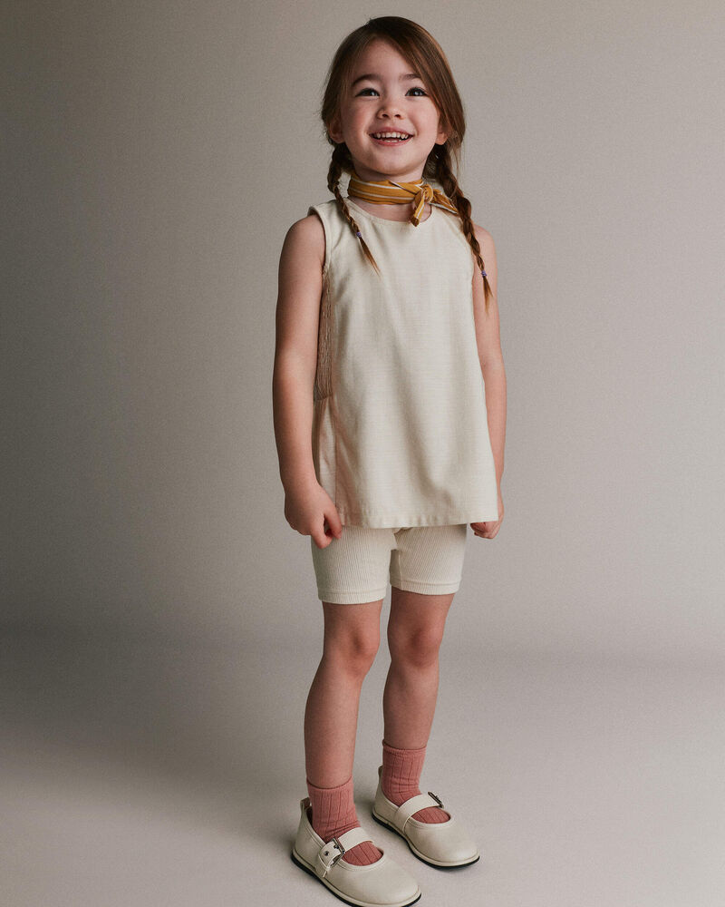 Toddler Girl Smocked Top - Cream, image 5 of 6 slides