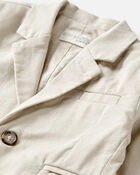 Baby Linen Blazer Made with Organic Cotton - Khaki, image 2 of 4 slides