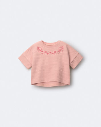 Toddler Girl High-Low Bubble Dolman Tee - Light Pink, 