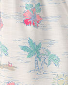 Toddler Girl Tropical Beach Sleeveless Romper - Ivory, image 3 of 4 slides