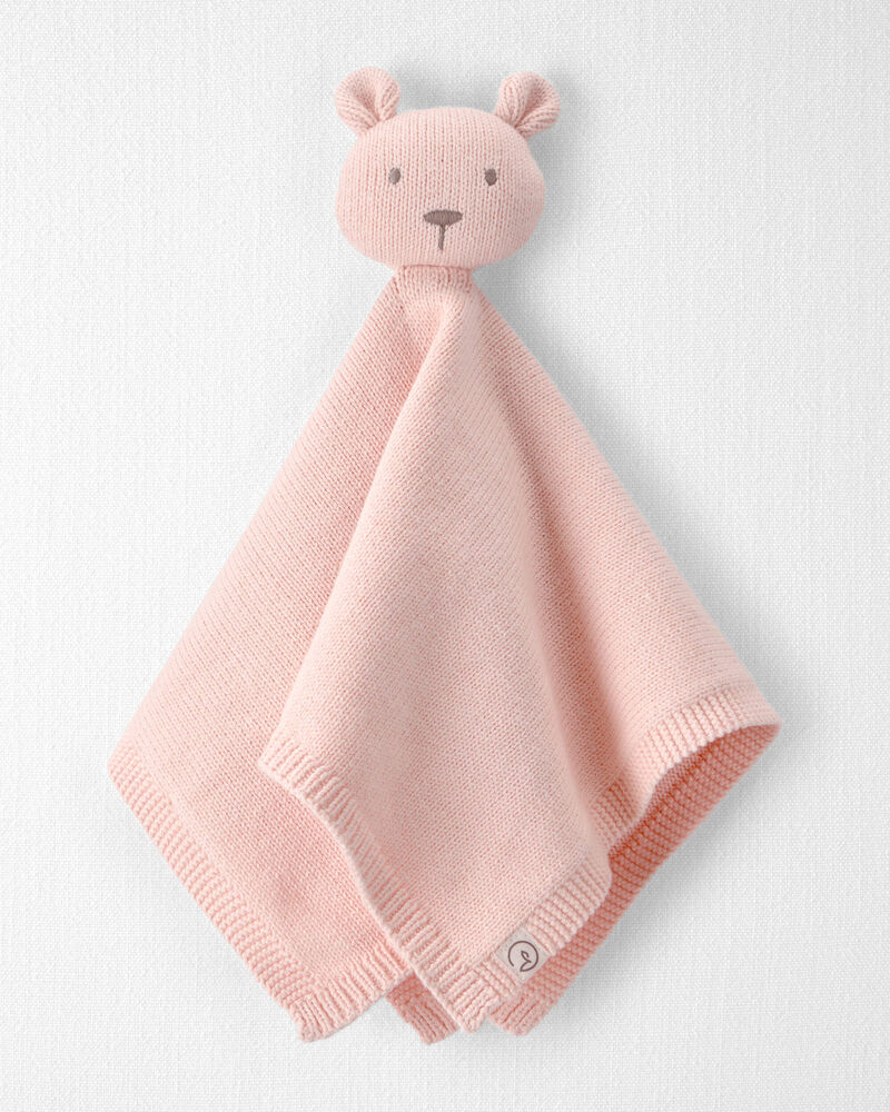 Baby Girl Organic Cotton Bear Lovey, image 1 of 3 slides