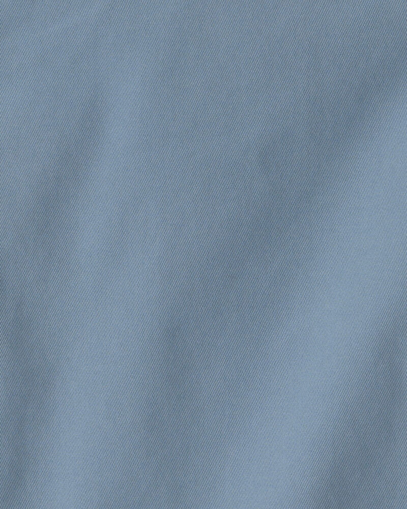 Boys Twill Flat-Front Shorts - Blue, image 3 of 4 slides