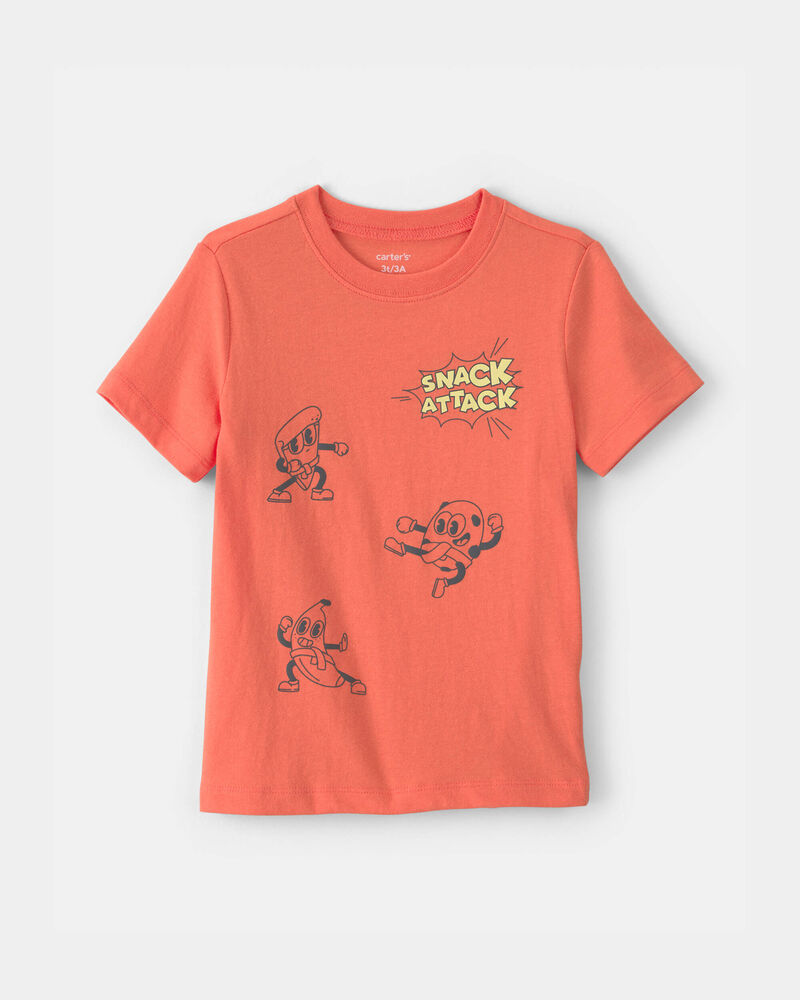 Toddler Boy Snack Attack Graphic Tee - Coral, image 1 of 3 slides