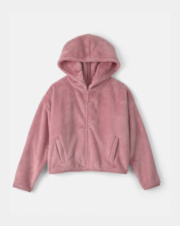 Girls Sherpa Zip-Up Jacket - Pink, 