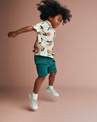 Toddler Boy French Terry Cargo Shorts - Green, image 3 of 6 slides