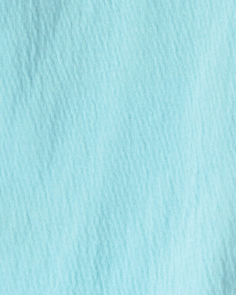 Girls Floral Embroidered Gauze Shorts - Blue, image 4 of 5 slides