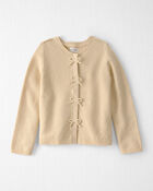 Girls Organic Cotton Sweater Knit Cardigan, image 1 of 4 slides