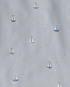 Kids 2-Piece Organic Cotton Ribbed Pyjama Set in Sail Away Print, image 3 of 4 slides