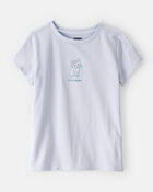 Girls Cat Short-Sleeve Graphic Tee - Blue, image 1 of 3 slides