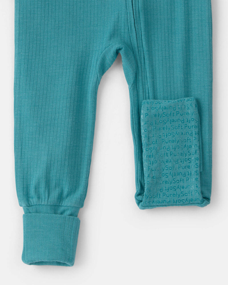 Baby PurelySoft Snug Fit 1-Piece Pajama - Blue, image 5 of 9 slides