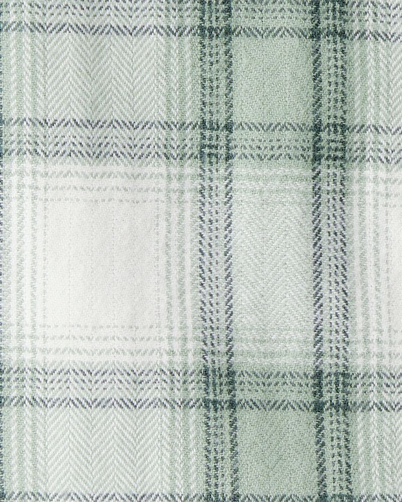 Baby Boy Organic Cotton Herringbone Button-Front Shirt in Plaid, image 3 of 4 slides