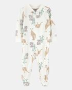 Baby 2-Pack  Cotton 2-Way Zip Sleep & Play Pajamas - Green/Ivory, image 2 of 6 slides
