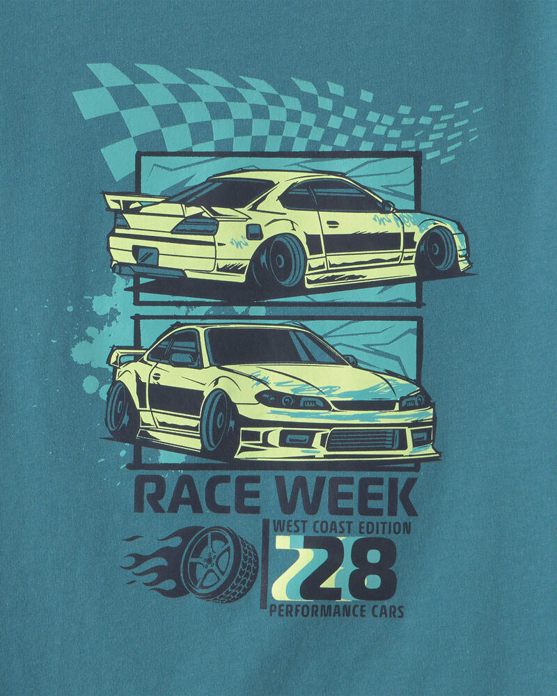 Boys Race Car Graphic Tee - Blue, image 2 of 3 slides