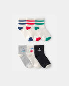 Boys 6-Pack Nautical & Striped Ankle Socks, image 1 of 2 slides