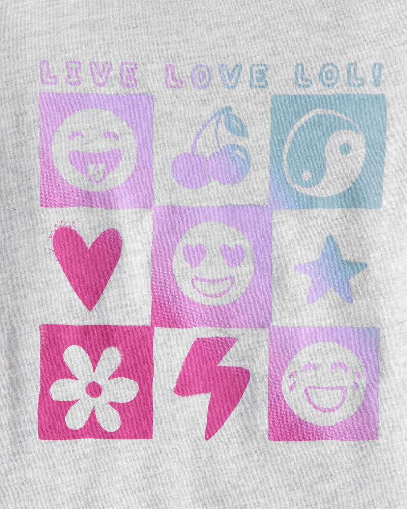 Girls Live Love Long-Sleeve Graphic Tee - Grey, image 2 of 3 slides