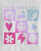 Girls Live Love Long-Sleeve Graphic Tee - Grey, image 2 of 3 slides