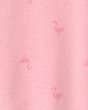 Toddler Girl Flamingo 100% Cotton Snug Fit 1-Piece Pajama - Pink, 