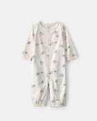 Baby Elephant 100% Cotton Converter Gown - Ivory, image 2 of 4 slides